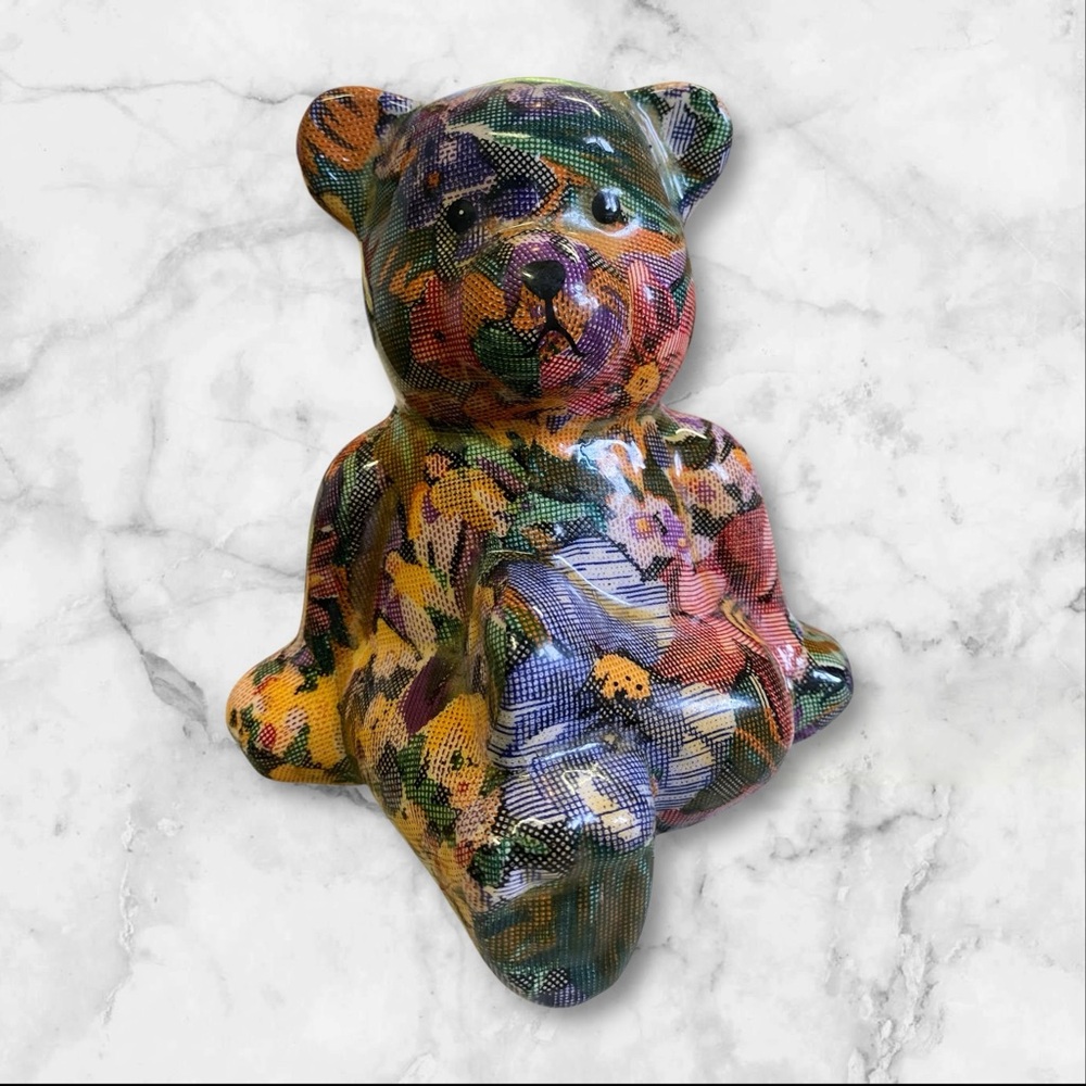 Joan baker sitting bear patchwork